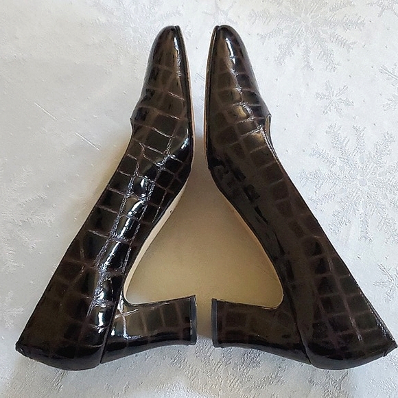 Etienne Aigner Brown Leather Heel Shoes Women's Size 10 - Picture 10 of 13